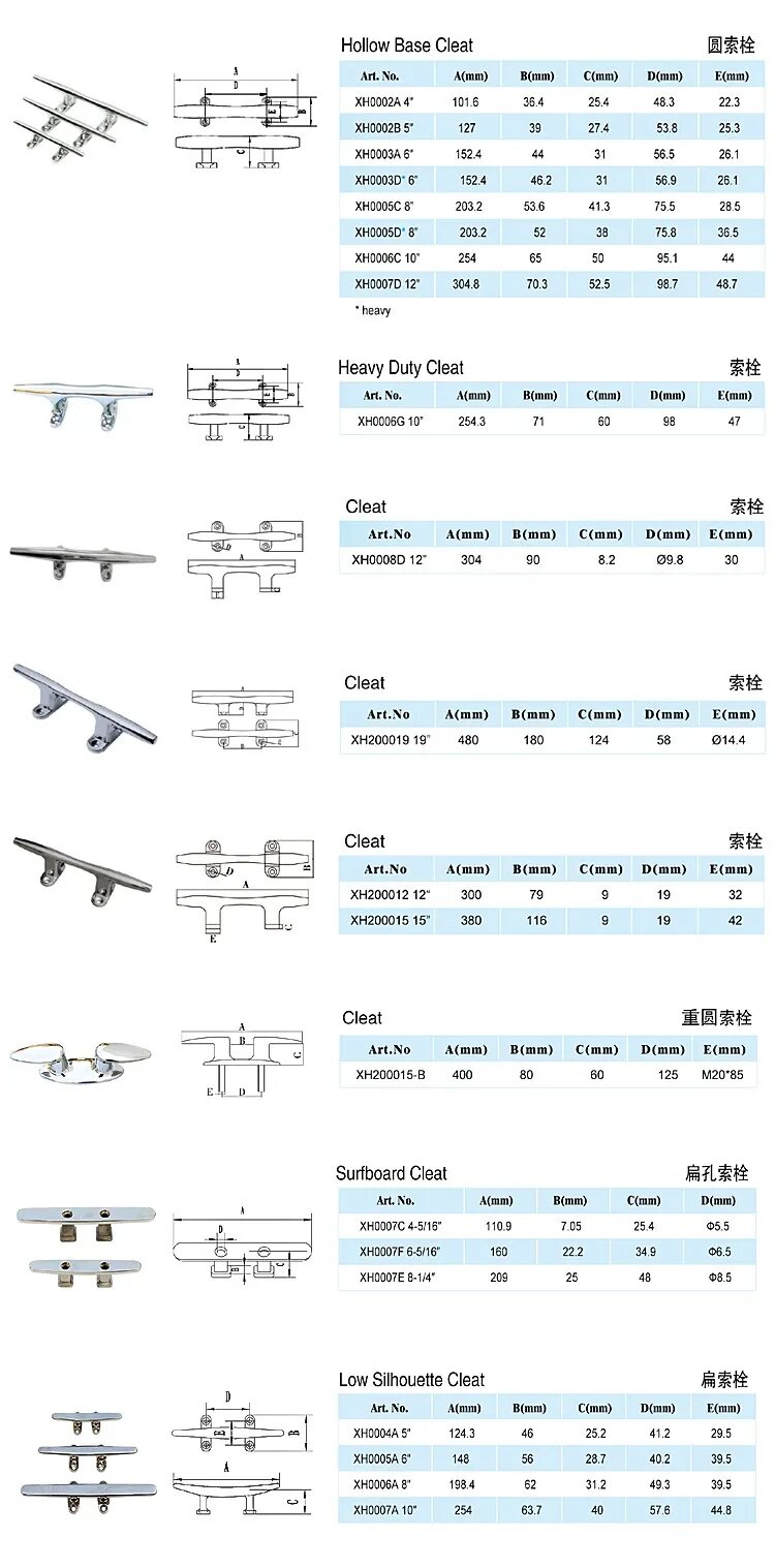 Boat Folding Cleat 4-12 - Hengke Casting product image 1